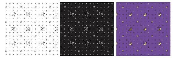 Moon Star night Pattern Design vector