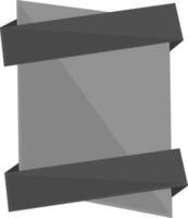 Gray and black blank tag or ribbon. vector