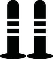 black and white icon of traffic pole. vector