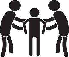 Character of faceless two mans holding a another person. vector