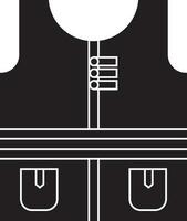 black and white safety vest in flat style. vector