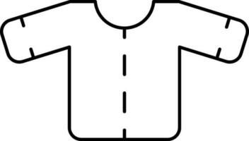 Stroke style of tshirt icon in flat style. vector