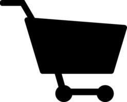Icon of shopping cart in black color. vector