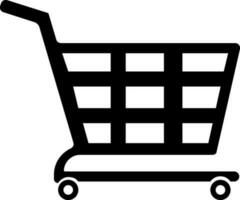 Black shopping cart on white background. vector