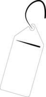 Black line art illustration of a blank tag. vector