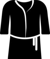 Bathrobe icon in black and white color. vector