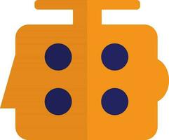 Half shadow style of 3d dies icon in illustration. vector