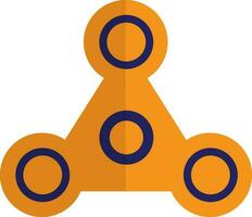 Orange color of spinner icon in illustration in half shadow. vector