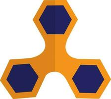 Hexagon shape of three arms in spinner toy in illustration. vector