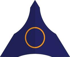Trangle style of spinner toy with blue color in half shadow. vector