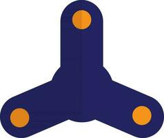 Blue color of spinner toy symbol for playing in half shadow. vector