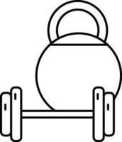 Lineart Dumbbell with weight. vector