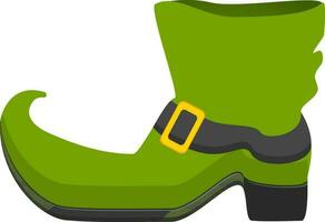 ilustración de verde duende bota. vector