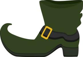 Illustration of green leprechaun boot. vector