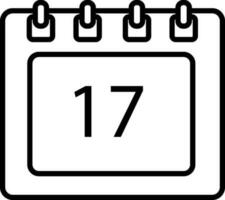 Symbol of Calendar with text 17. vector