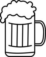 plano ilustración de cerveza taza. vector