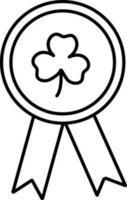 Vector symbol of Badge with shamrock leaf.