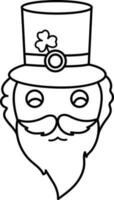 Flat illustration of Leprechaun Face. vector