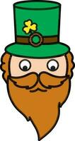 Illustration of funny Leprechaun Face. vector