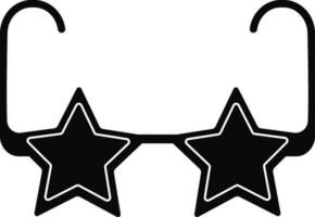black and white sunglass in stars shape. vector