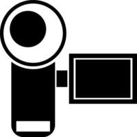 black and white handy camera in flat style. vector