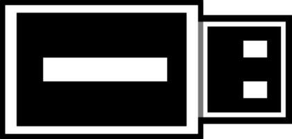 Isolated black and white flash drive. vector