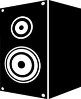 black and white sound speaker in flat style. vector