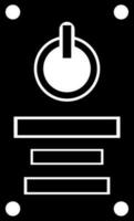 black and white power button in flat style. vector