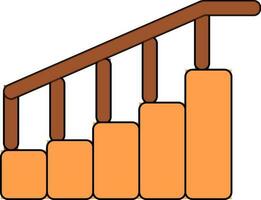 Stairs icon in color for furniture concept. vector