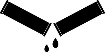 broken pipe and falling water. Glyph icon or symbol. vector