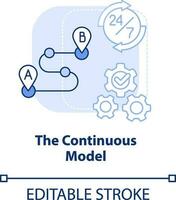 Continuous model light blue concept icon. Delivery schedule. Supply chain type abstract idea thin line illustration. Isolated outline drawing. Editable stroke vector