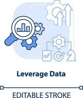 Leverage data light blue concept icon. Improve visibility. Supply chain priority abstract idea thin line illustration. Isolated outline drawing. Editable stroke vector