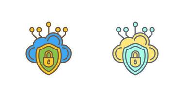 icono de vector de seguridad en la nube