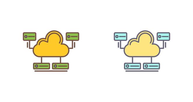 Cloud Database Vector Icon