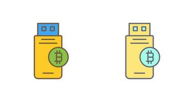 Bitcoin Usb Device Vector Icon