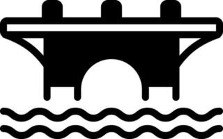 solid icon for bridge vector