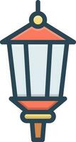 color icon for lamp post vector