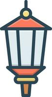 color icon for lamp post vector