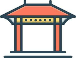 color icono para pérgola vector