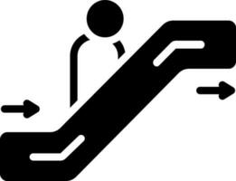 solid icon for escalator vector