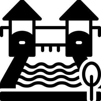 sólido icono para recreación zona vector