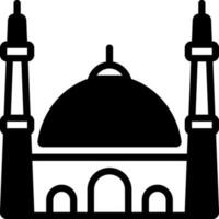 solid icon for mosque vector