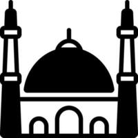 solid icon for mosque vector