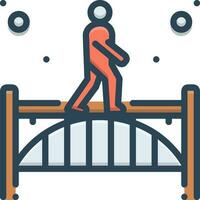 color icon for footbridge vector