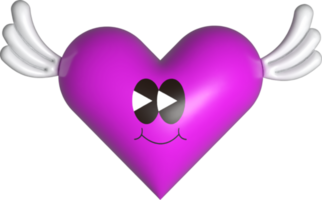 3d heart with wing png