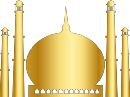 Golden mosque dome design png