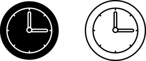 Clock icon iin glyph, line style. Vector illustration