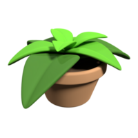 3d plant growing in a pot. Potted plant sign. 3d render botanical potted plant. 3d render illustration png