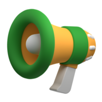 Megaphone 3d render icon illustration. Gramophone icon. 3d render of megaphone. 3d render illustration png