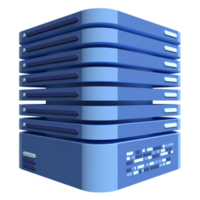 3d server icona. computer server 3d rendere icona. nube informatica. 3d rendere illustrazione png